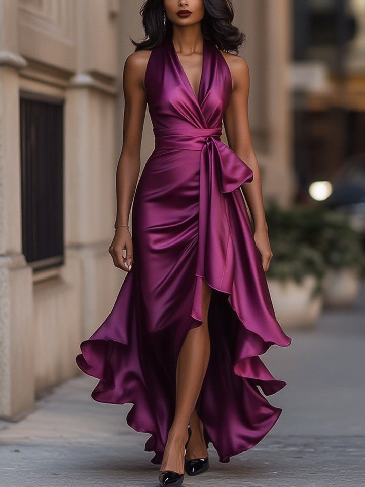 La Scintilla | Robe en Satin Drapé à la Taille