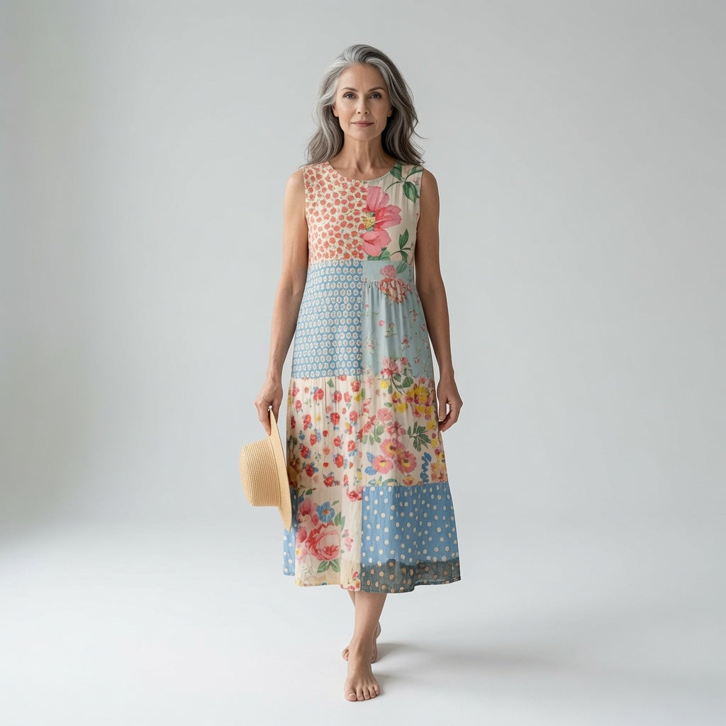 Kira - Robe Midi Décontractée Fleurie