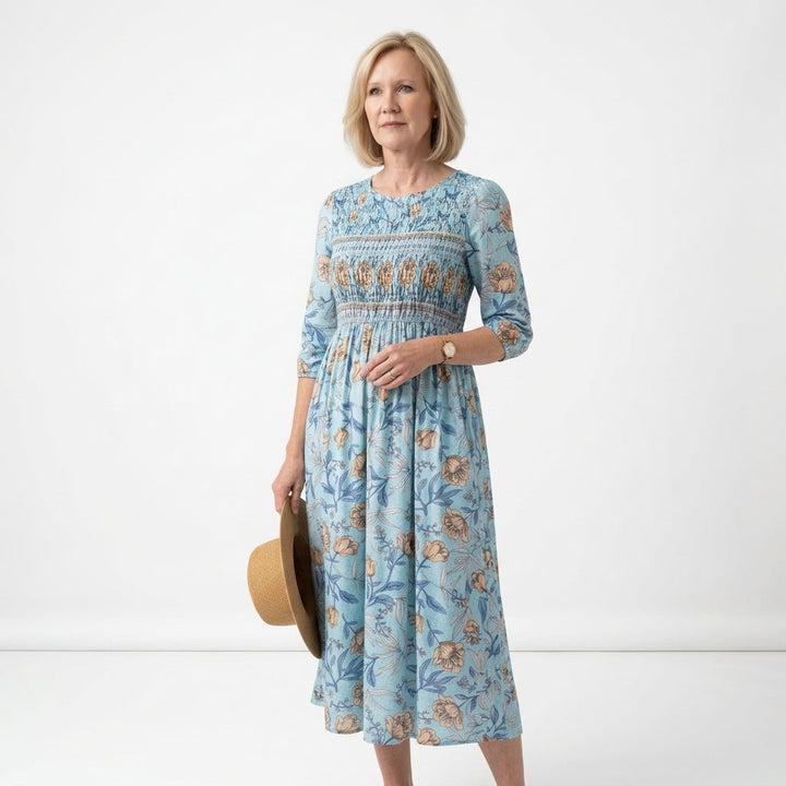Halia - Robe Midi Fleurie Décontractée