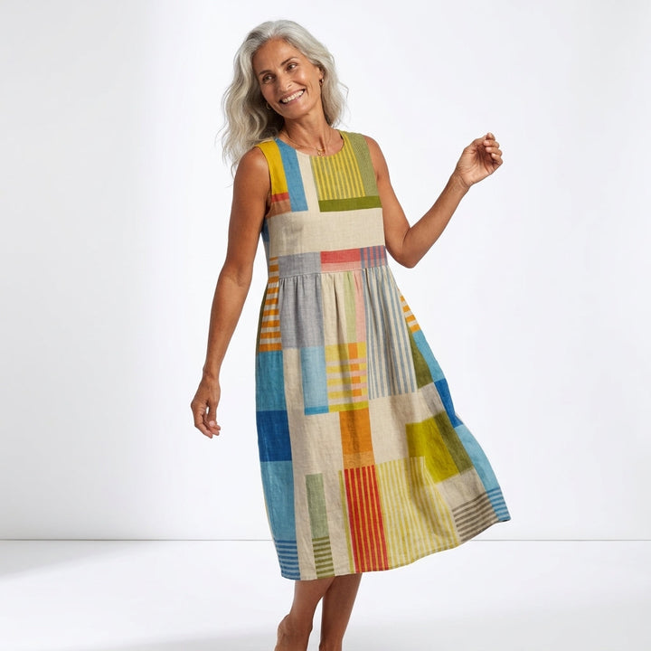 Esme - Robe Midi Colorée Décontractée