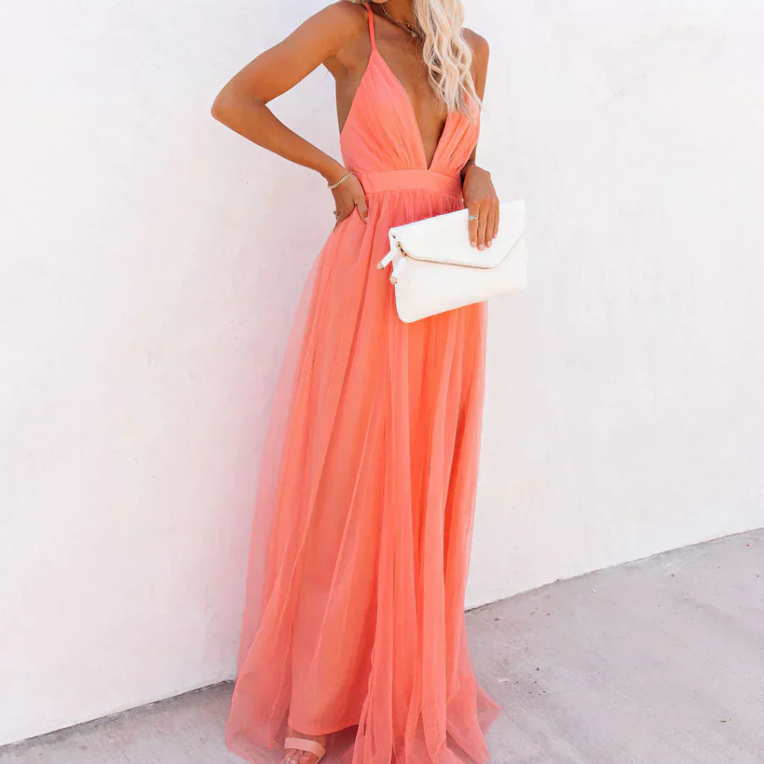 La Scintilla | Robe Maxi Lumière Corail