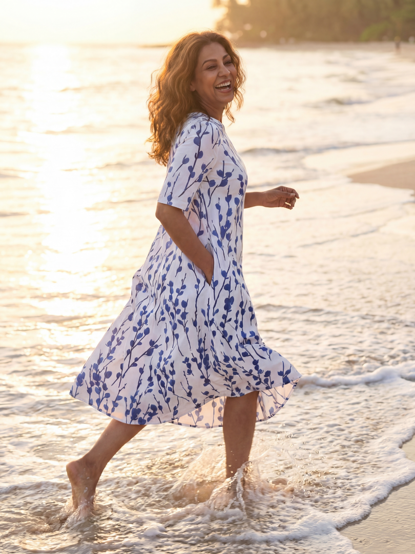 Miles - Robe Midi Florale Décontractée