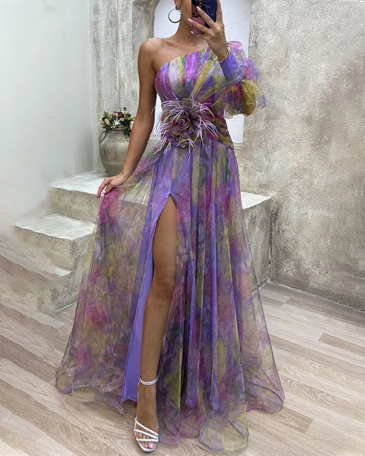 Orit™ | Robe Asymétrique à Manche Unique et Fente