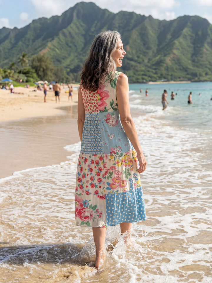 Kira - Robe Midi Décontractée Fleurie