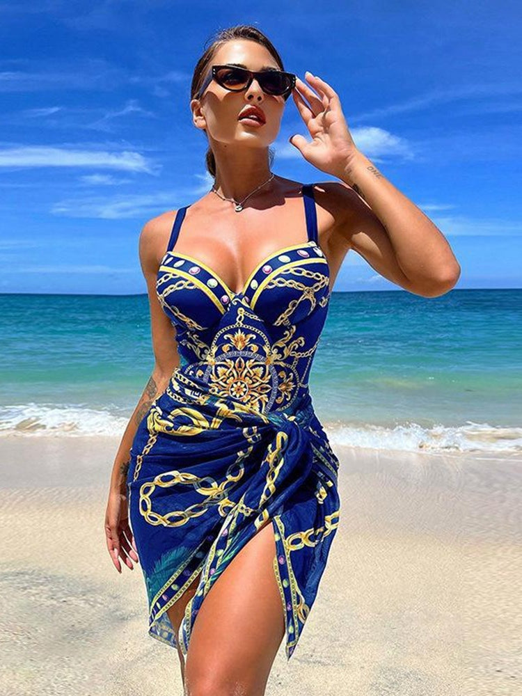 Maillot de Bain Femme – Ensemble avec Pareo Élégant
