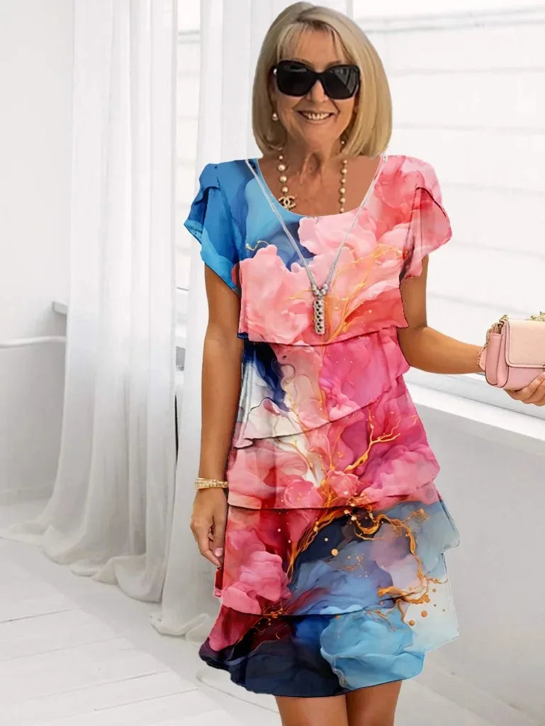 Adèle – Robe élégante fluide avec volants