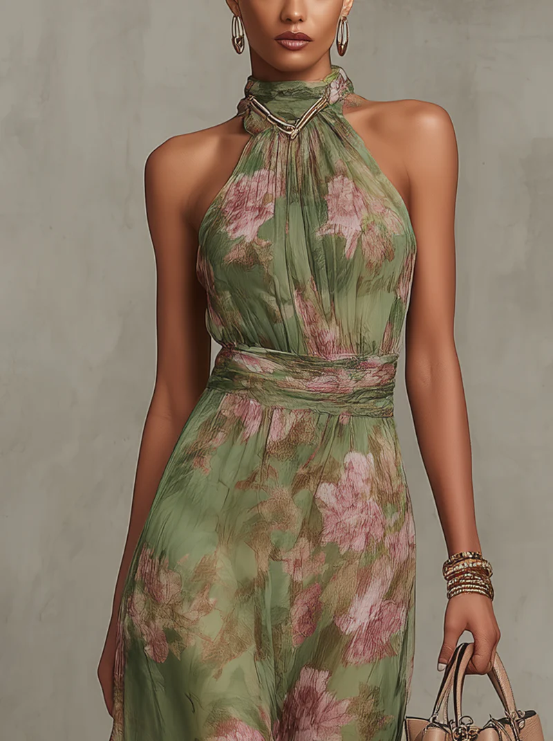 La Scintilla | Robe Longue Élégante Fleurie Élise