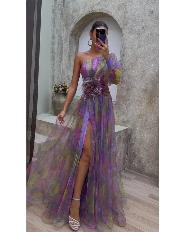Orit™ | Robe Asymétrique à Manche Unique et Fente