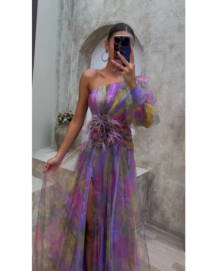 Orit™ | Robe Asymétrique à Manche Unique et Fente