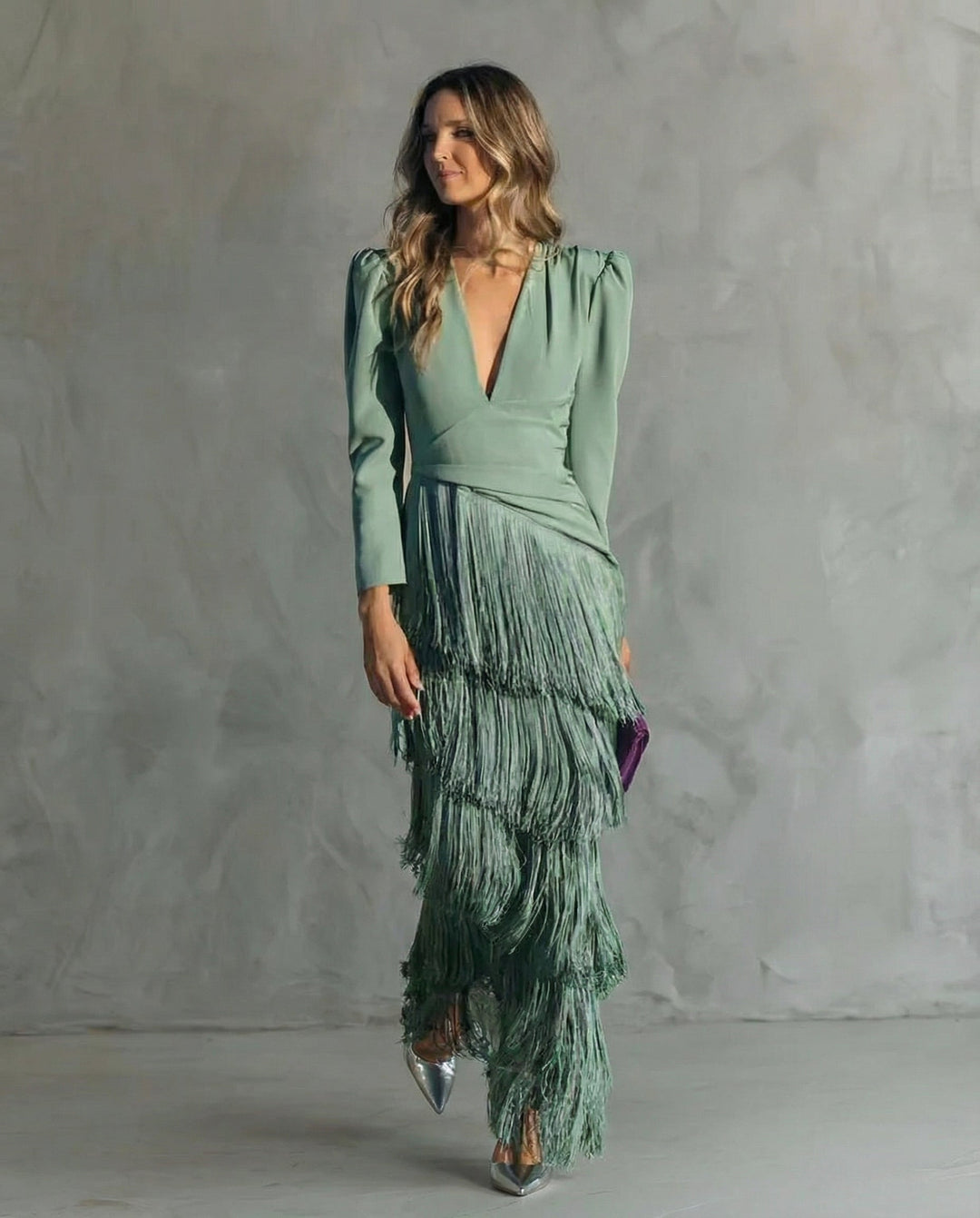 Chiara - Robe élégante avec manches à franges