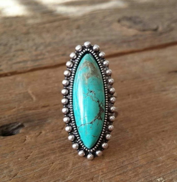 Bague en Pierre Turquoise Vintage